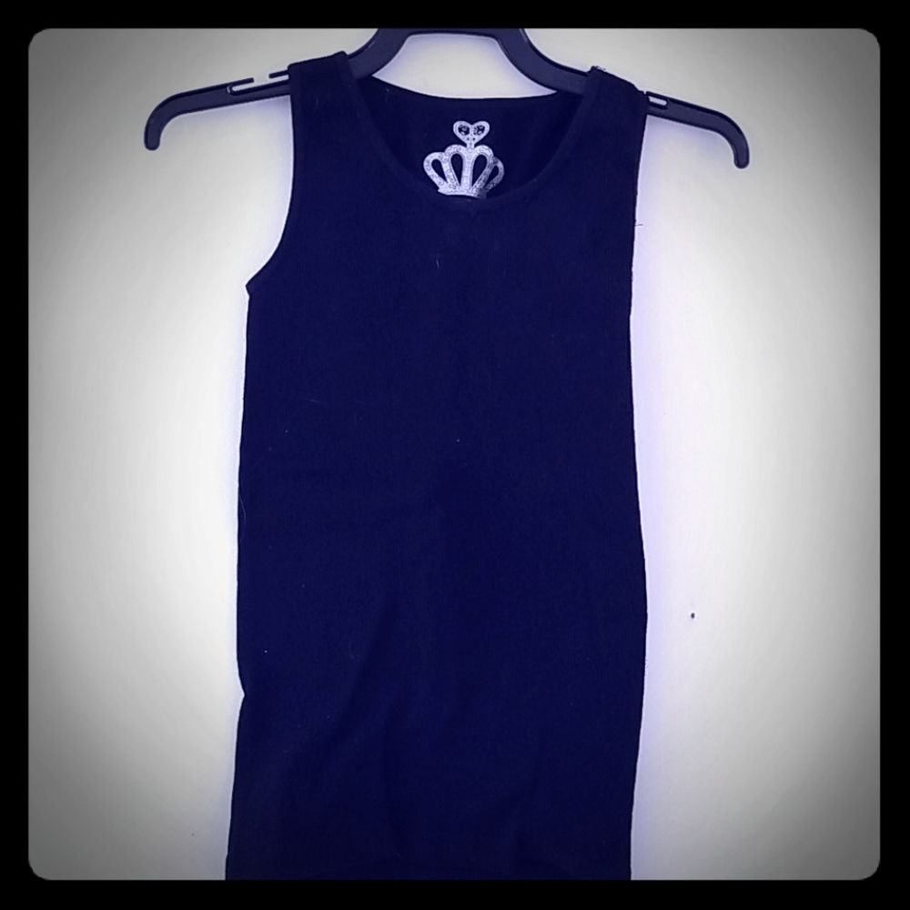Girls black tank Lobe and Charm